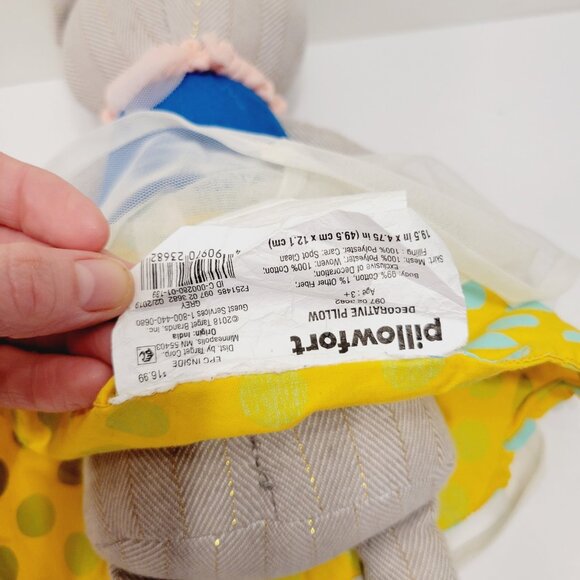 Pillowfort Cat Princess Ballerina 18” Long Gray Plush Star Blue Decor Toy - Picture 4 of 4